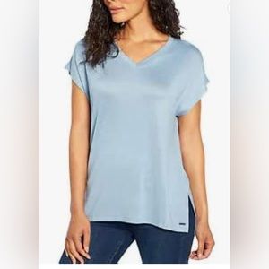 NWT ORVIS Super Soft Tunic Knit V-Neck Top Women’s Sz XL Blue Sky